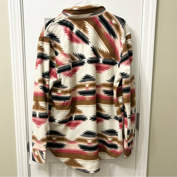 Weekend Everyday Aztec Tribal Print Fleece Shacket Womens Size Large - Picture 8 of 8